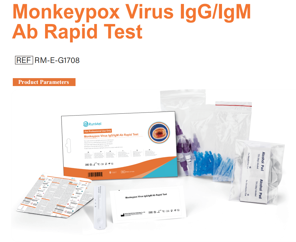 CE Test rapide approuvé par le virus MONKEYPOX IgG / IGM